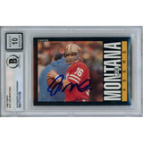 Joe Montana Autographed/Signed 1985 Topps #157 Slab Trading Card Beckett 49896