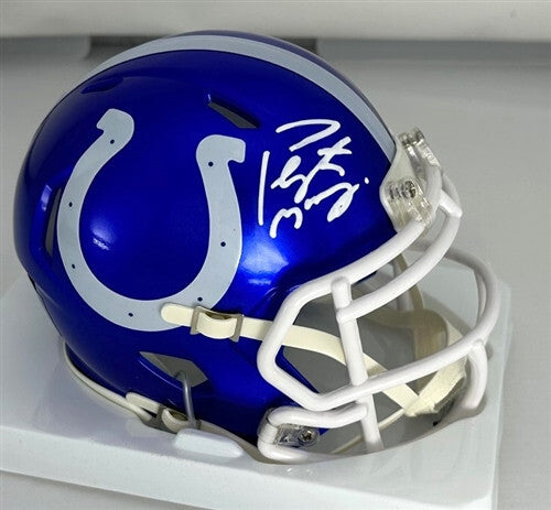 Indy Colts PEYTON MANNING Signed Riddell FLASH Speed Mini Helmet AUTO - FAN