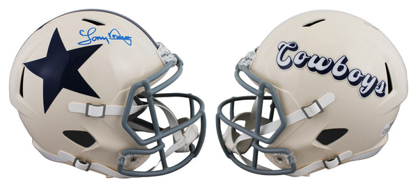 Cowboys Tony Dorsett Signed Retro Full Size Speed Rep Helmet BAS Witnessed 2