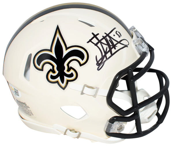 JONATHAN VILMA SIGNED NEW ORLEANS SAINTS RETRO SPEED MINI HELMET JSA