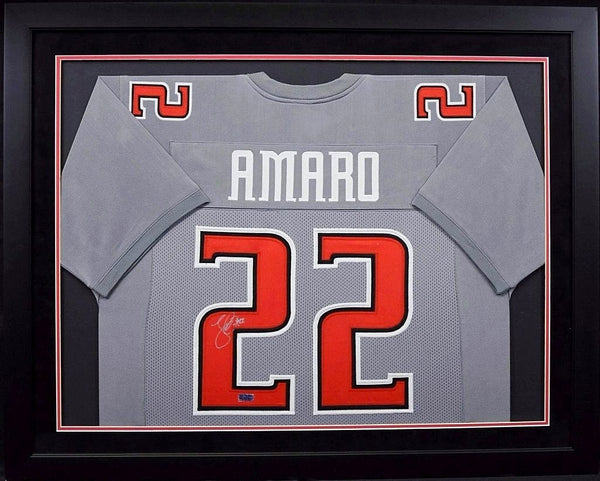 JACE AMARO SIGNED TEXAS TECH RED RAIDERS #22 GRAY FRAMED JERSEY COA
