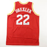 Clyde (The Glide) Drexler Signed Houston Rocket Jersey (JSA COA) 10XNBA All Star