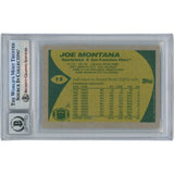 Joe Montana Autographed/Signed 1989 Topps #12 Slab Trading Card Beckett 49914