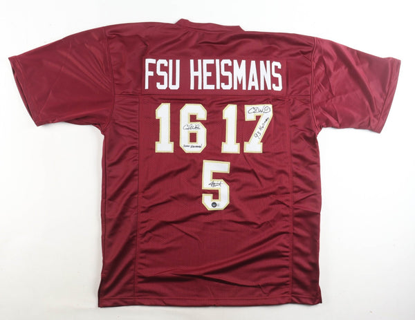 Jameis Winston, Chris Weinke, & Charlie Ward Signed FSU Heismans Jersey /Beckett