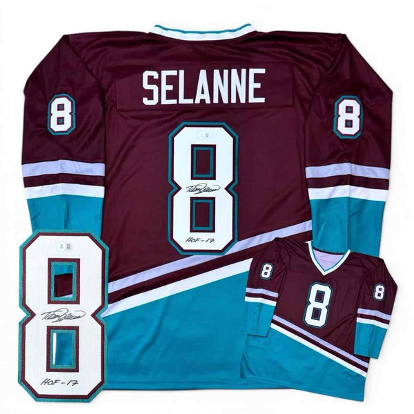 Teemu Selanne Autographed / Signed Jersey - HOF 17 - Beckett Authenticated