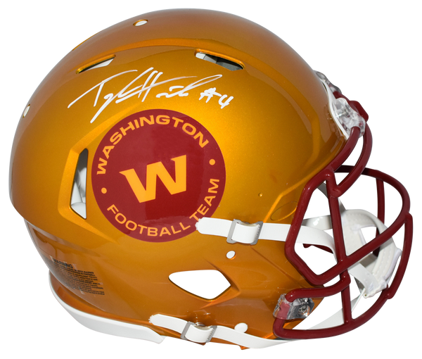 alex.taylor leather football helmet TAYLOR HEINICKE SIGNED WASHINGTON FOOTBALL TEAM AUTHENTIC FLASH HELMET – Super Sports Center
