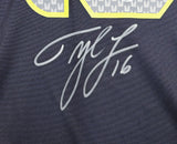 SEAHAWKS TYLER LOCKETT AUTOGRAPHED BLUE NIKE ON FIELD JERSEY L LARGE MCS 222045