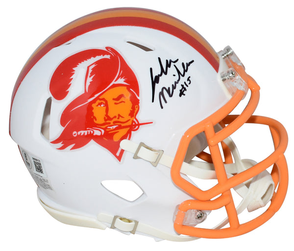 JALEN McMILLAN SIGNED TAMPA BAY BUCCANEERS THROWBACK SPEED MINI HELMET BECKETT
