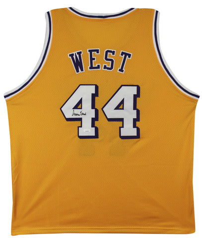 Jerry West Authentic Signed Yellow Pro Jersey Autographed JSA Witness #WIT37615