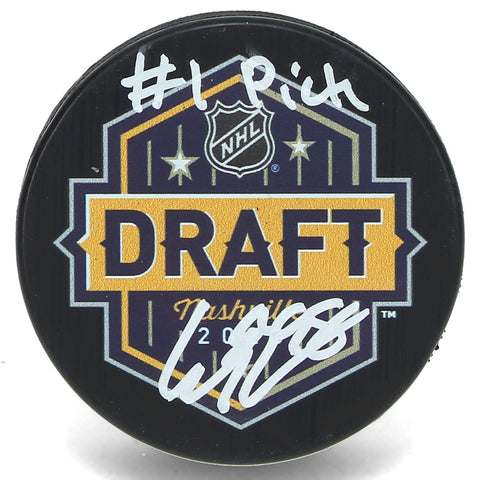 Connor Bedard Autographed "#1 Pick" 2023 NHL Draft Hockey Puck Fanatics