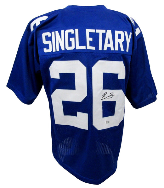 Devin Singletary Signed/Auto Blue Giants Football Jersey BAS/Beckett 208145