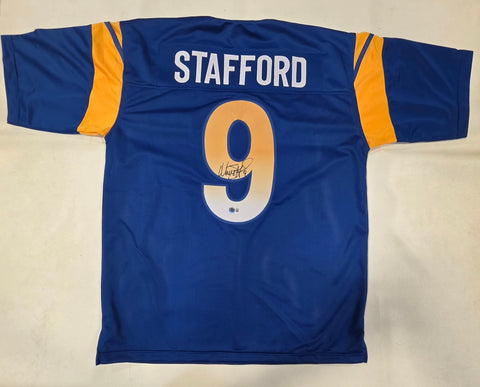 MATTHEW STAFFORD SIGNED AUTOGRAPHED CUSTOM XL PRO STYLE JERSEY BECKETT QR