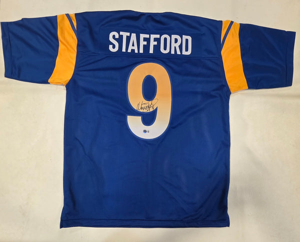 MATTHEW STAFFORD SIGNED AUTOGRAPHED CUSTOM XL PRO STYLE JERSEY BECKETT QR