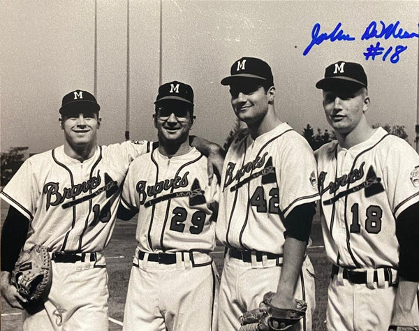 Milwaukee Braves JOHN DeMERIT Signed 8x10 Photo #5 AUTO-1957 World Series Champ