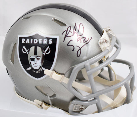 Richard Seymour Autographed Raiders Flash Speed Mini Helmet- Beckett W Hologram