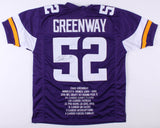 Chad Greenway Signed Minnesota Vikings Career Highlight Stat Jersey (TSE Holo)