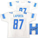DETROIT LIONS SAM LAPORTA AUTOGRAPHED WHITE JERSEY BECKETT BAS WITNESS 225900