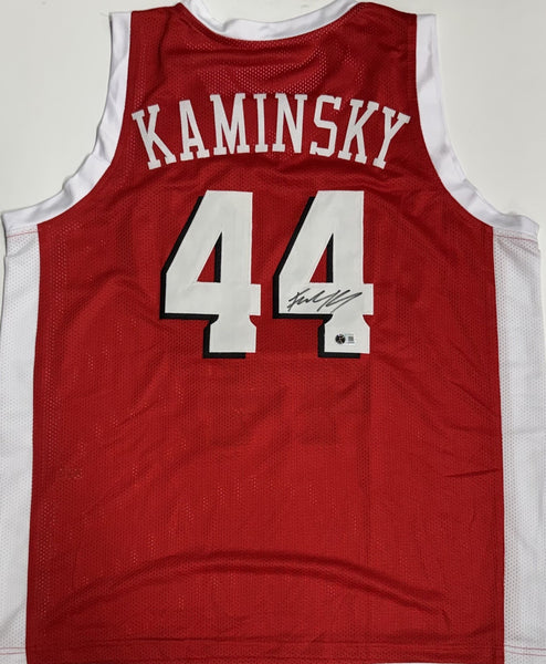 FRANK KAMINSKY Signed Custom Replica Badgers Red Jersey AUTO - BAS