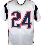 Ty Law Signed New England Patriots White Jersey (Beckett) 3xSuper Bowl Champ /DB