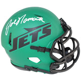 Joe Namath Autographed New York Jets Rave Mini Helmet Beckett Witness 48626