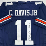 Autographed/Signed Chris Davis Jr. Auburn Blue College Jersey JSA COA