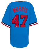 Jack Morris Signed Baby Blue Throwback Custom Baseball Jersey - (SCHWARTZ COA)