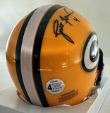 Packers Hall of Famer BRETT FAVRE Signed Riddell VSR4 Throwback Mini Helmet AUTO