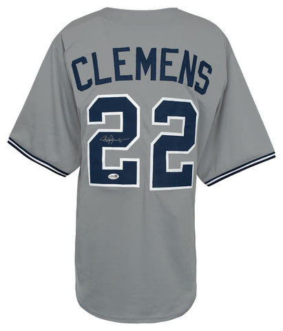 Roger Clemens (YANKEES) Signed Grey Custom Baseball Jersey - (JSA COA)