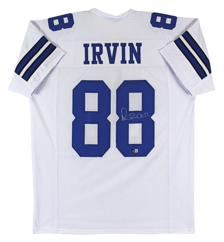 Michael Irvin Authentic Signed White Pro Style Jersey Autographed BAS Witnessed
