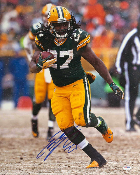 Eddie Lacy Signed GB Packers Running With Ball Action 16x20 Photo - (PSA)