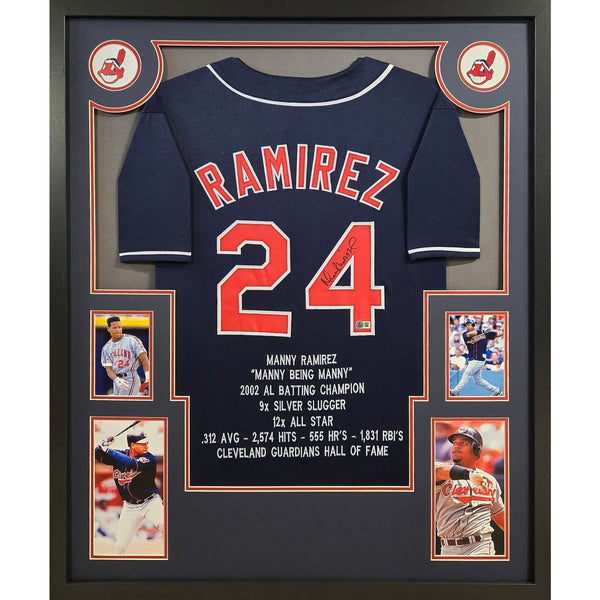 Manny Ramirez Autographed Signed Framed Cleveland Indians Jersey BECKETT