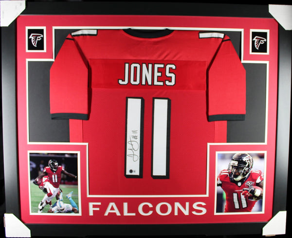 JULIO JONES (Falcons red SKYLINE) Signed Autograph Framed Jersey Beckett