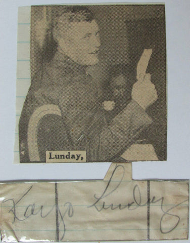 Ken Lunday Arkansas NY Giants/1938 Champs Signed Cut PSA/DNA 145108