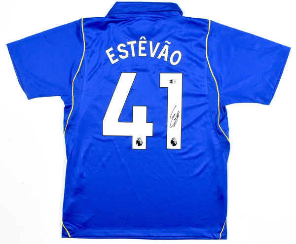 Estevao Willian Autographed Chelsea Home Soccer Jersey #41 - Beckett *L