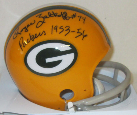 Packers ROGER ZATKOFF Signed Mini Helmet AUTO w/ "Packers 1953-56"