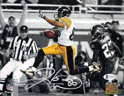Hines Ward Signed Steelers 8x10 FP B&W Spotlight Photo - Beckett W Auth *White