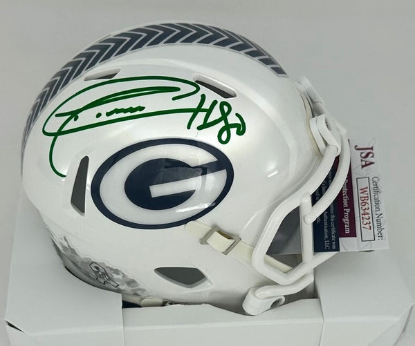 Packers DONALD DRIVER Signed Riddell 2024 SALUTE Speed Mini Helmet AUTO - JSA