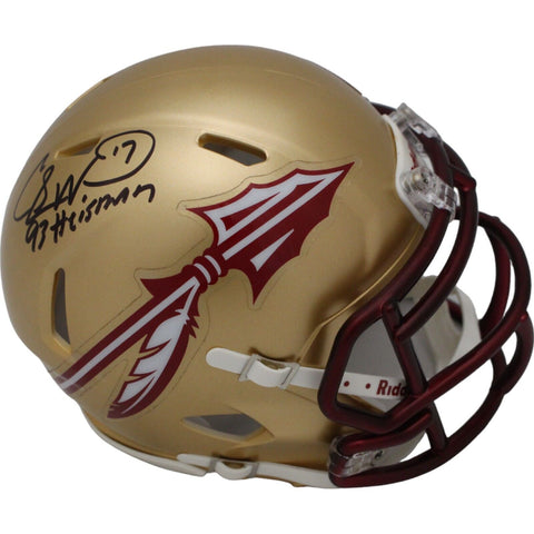 Charlie Ward Signed Florida State Seminoles Mini Heisman BAS 44419
