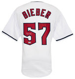 Shane Bieber Signed White Custom Baseball Jersey - (BECKETT COA)