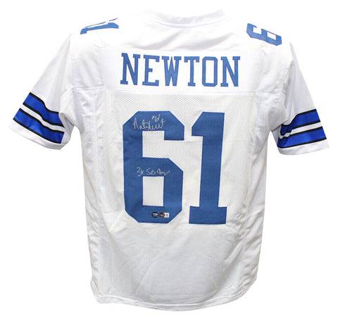 Nate Newton Autographed Pro Style White Jersey SB Champs Beckett 40290