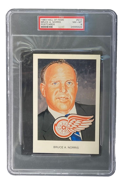 Bruce A Norris Red Wings 1983 Hall Of Fame #N10 Postcard PSA/DNA NM-MT 8