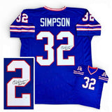 OJ Simpson Autographed Jersey with HOF - Royal - JSA Authenticated