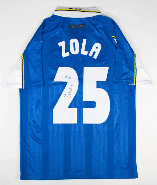 Gianfranco Zola Signed Chelsea Football Club Umbro Soccer Jersey (Beckett)