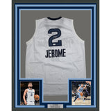 Framed Autographed Ty Jerome 35x39 Memphis White Basketball Jersey BAS COA