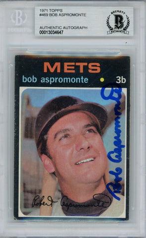 Bob Aspromonte Autographed 1971 Topps #469 Trading Card Beckett Slab 38489