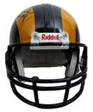 Tom Mack HOF Signed/Inscribed LA Rams Mini Football Helmet JSA 213127