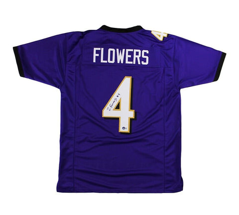 Zay Flowers Signed Baltimore Custom Purple Jersey