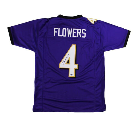 Zay Flowers Signed Baltimore Custom Purple Jersey