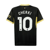 Rayan Cherki Signed Manchester City Away Soccer Jersey #10 with Beckett COA