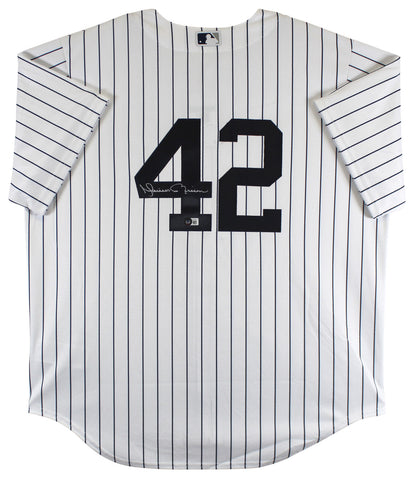 Yankees Mariano Rivera Authentic Signed White Pinstripe Nike Jersey BAS Witness